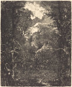 湿地の背後にある町 作： Rodolphe Bresdin