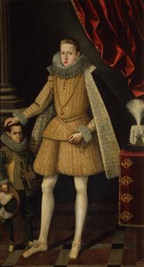 フィリップ王子と小人 ミゲル・ソプリロ 1620年頃 油彩・カンヴァス 作： Rodrigo de Villandrando