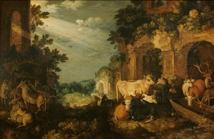 廃墟のある風景 作： Roelandt Jacobsz. Savery