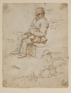 2人の着席フィギュア（verso） 作： Roelandt Jacobsz. Savery