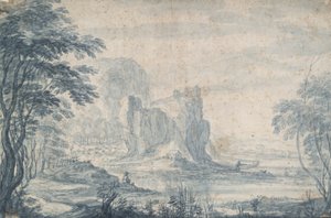 漁師と鴨猟師のいる風景 作： Roelandt Savery