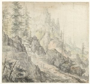 滝のある山の風景 滝のある山の風景 作： Roelant Savery