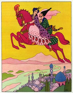 アラビアンナイト』の「魔法の馬」の挿絵。