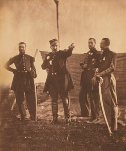 部下に指示を出すフランス軍のピエール・ボスケ将軍（中央）、クリミア戦争、クリミア、ウクライナ