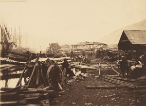 バラクラヴァ、ランディング・プレイス鉄道店舗 作： Roger Fenton