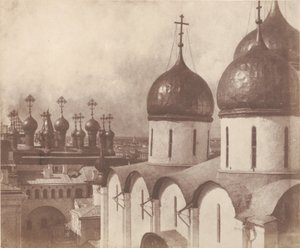モスクワ、クレムリンの教会のドーム、1852 年。 作： Roger Fenton