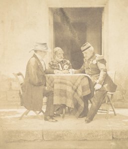 マメロン奪取の朝の戦争評議会。 ラグラン卿、オマール パシャ、M...、1855 年。