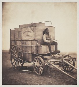 写真家のバン、クリミアでのマーカススパーリング、1855年 作： Roger Fenton