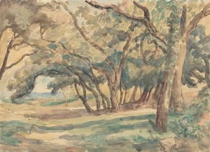 サントロペ近くの樹木が茂った空き地 作： Roger Fry