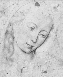 聖母の頭（bwプリント） 作： Rogier van der Weyden