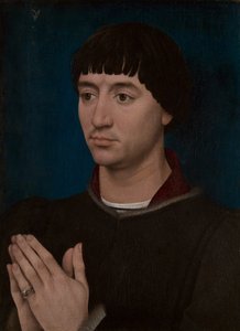 ジャン・グロの肖像（レクト）、ジャン・グロの紋章（裏面） 作： Rogier van der Weyden