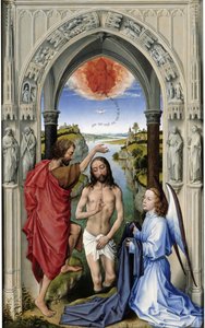 キリストの洗礼聖ヨハネの祭壇、中央パネル、1455年頃 作： Rogier van der Weyden
