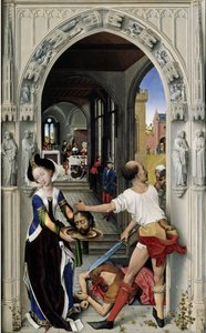 洗礼者聖ヨハネの斬首聖ヨハネの祭壇、右パネル、1455年頃 作： Rogier van der Weyden
