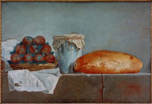 パンのあるフルーツ静物 作： Roland Delaporte