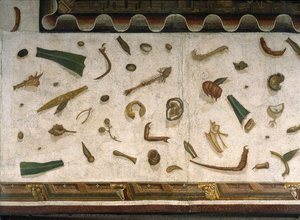 「アサロトス」（床の不掃除） ローマのハラクライトンのサイン入りモザイクの断片、紀元後2世紀、ローマ