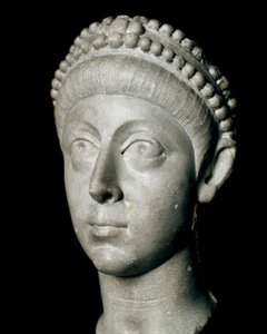 東ローマ帝国皇帝フラウィウス・アルカディウス（377-408）の胸像 イスタンブール、考古学博物館 作： Roman