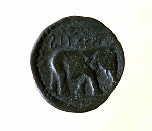 象を象ったカルタゴのコイン。紀元前3～2世紀 作： Roman