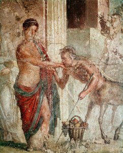 ペロプスとヒポダミアの結婚式のケンタウロス（フレスコ画 作： Roman