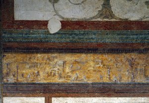 タブリヌムのフリーズの詳細、紀元前40-20年（フレスコ画 作： Roman