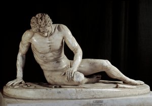 瀕死のガリア - 「瀕死のガラティアの戦士」 紀元前220-210年のオリジナル・ブロンズの後、ルドヴィシ・グループの大理石彫刻。日の高さ93cm ローマ、カピトリーニ美術館 作： Roman