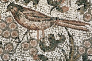 鳥を描いた床の舗装、西暦4世紀 作： Roman