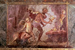 ポンペイの「神秘のヴィラ」のフレスコ画 作： Roman