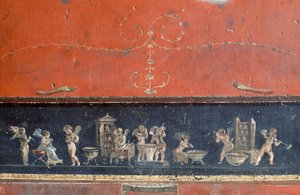 ポンペイ、ヴェッティイの家、キューピッドを描いたフリーズ（ユネスコ世界遺産