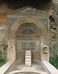 イタリア・ポンペイ「水星の通り」大噴水の家（写真 作： Roman