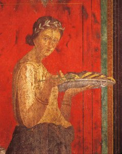 ディオニュソス教団の入信儀式、ヴィラ・デイ・ミステリのフレスコ画 作： Roman