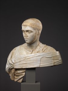 セウェルスアレクサンダーの大理石の肖像画の胸像、西暦230〜235年（大理石） 作： Roman