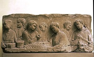 ローマの歴史：2世紀末、請負業者への入札に対する支払い（砂岩） 作： Roman