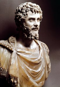 ローマの美術"ローマ皇帝セプティメ・セウェルス（193年～211年の皇帝）の大理石の胸像" - ローマ、ムセイ・カピトリーニ - セプティミウス・セウェルス皇帝の胸像（ルキウス・セプティミウス・セウェルス・ペルティナクス