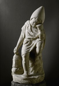 ローマ時代のアート。"眠る奴隷 "の彫刻。紀元前1世紀。ローマ、ナツィオナーレ・ロマーノ美術館-ローマ美術。眠る若い奴隷。大理石