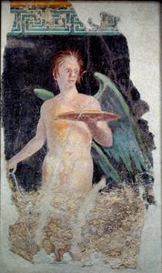 ローマ美術：ポンペイの精霊の翼のフレスコ画-紀元前1世紀末-パリ、ルーヴル美術館 作： Roman
