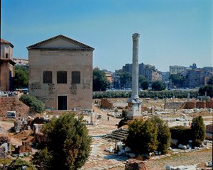 ローマ・フォーラム：元老院の会議場「キュリア（curia）」の眺め。紀元前1世紀。ローマ 作： Roman