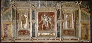 ローマのアート。ディオニュソス派。1世紀。ポンペイよりナポリ、ナチス考古学博物館 作： Roman