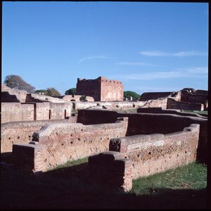 ローマ美術：オスティアの遺跡の風景