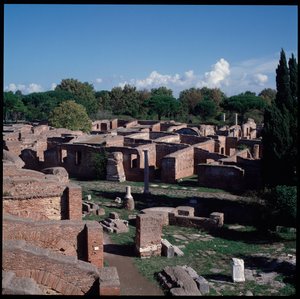ローマ美術：オスティアの遺跡の風景 作： Roman