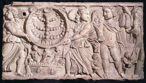 本枝の燭台で石棺を味付けする（大理石） 作： Roman