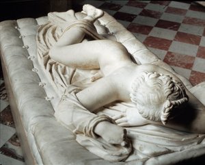 眠るエルマフロディテ（大理石彫刻、前2世紀 作： Roman