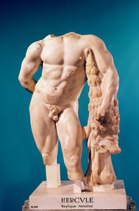 ヘラクレスの像、ギリシャ語のオリジナルのコピー（大理石）