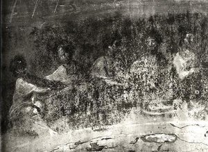 聖体」（フレスコ画）（モノクロ写真） 作： Roman