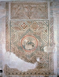 ノウサギのモザイク、西暦350年（モザイク） 作： Roman