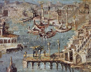 ポッツオーリの街と港（フレスコ画 作： Roman