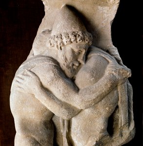 ユリシーズと父ラエルテ イサカの王 大理石製石棺の断片 2世紀。ローマ、バラクーダ博物館 作： Roman