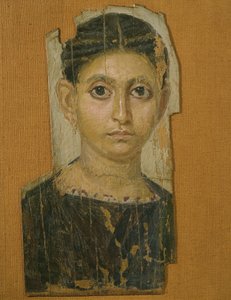 ミイラの女性の肖像画、ファイユーム、紀元3世紀後半（塗られた木の焦性ワックス）