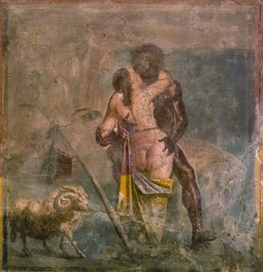 ガラテアとポリフェモス、1世紀。 作： Roman Pompeian wall painting.