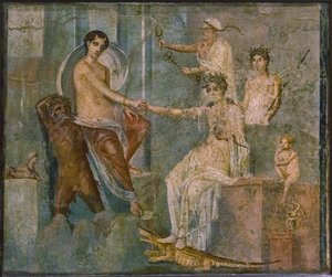 木星とイオ、1stH. 1世紀。 広告。 作： Roman Pompeian wall painting.