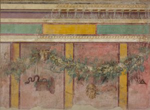 ボスコレアーレの別荘のエクセドラの壁画、紀元前50〜40年 作： Roman Republican Period