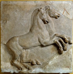 ビゲ（2頭の馬に引かれたローマの2輪戦車）（レリーフ 作： Roman Roman
